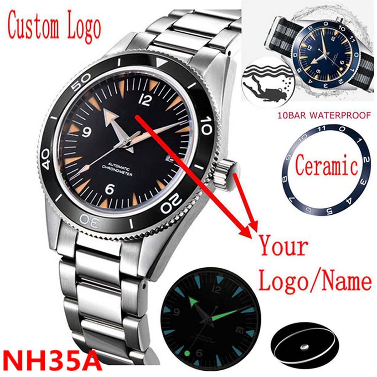 Watch Winder Compact - Logo personalizzato NH35 Movimento Orologio 10